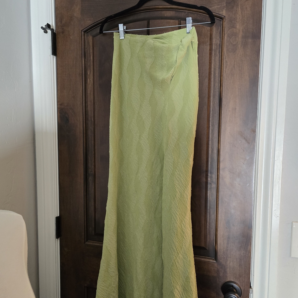 Topshop Light Green Maxi Skirt